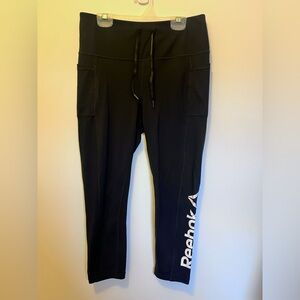Reebok Black Leggings with White Logo